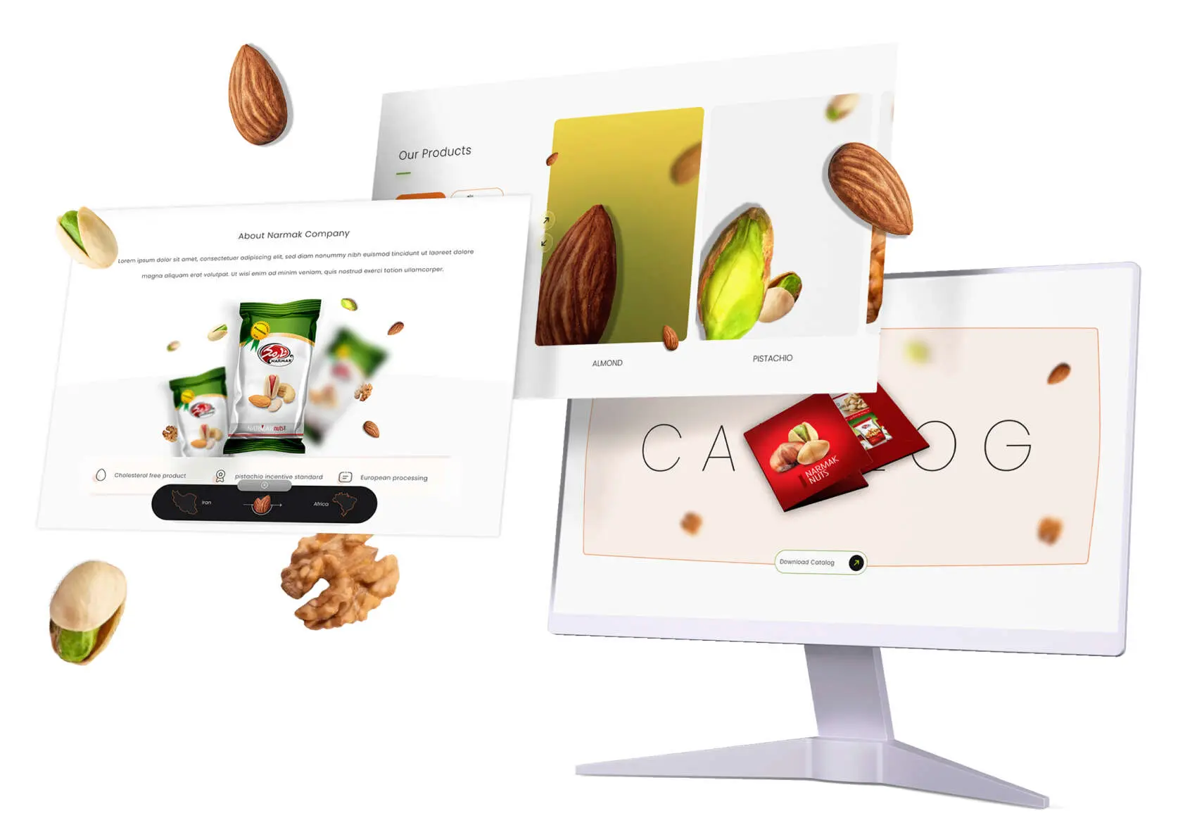 نمایش طراحی تازه فروشگاه انترنتی روی مانیتور و صفحات وب